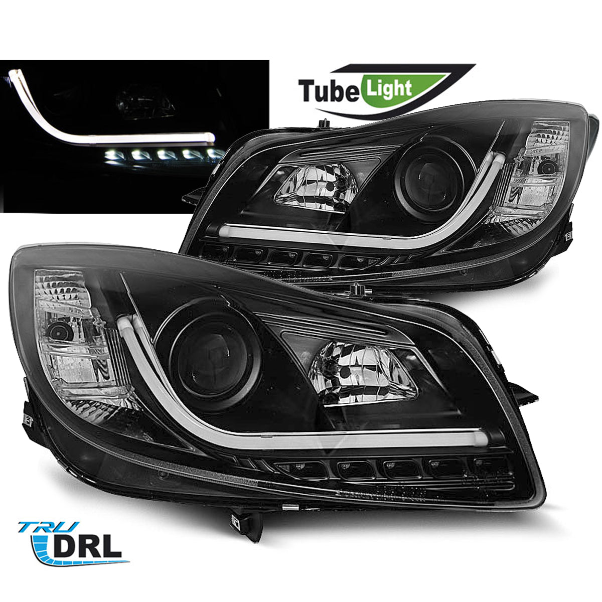 Scheinwerfer passend für Opel Insignia 08-12 Schwarz Röhrenlichter