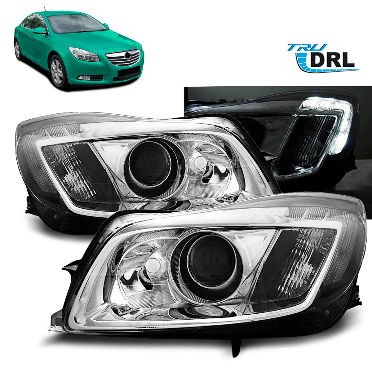 Scheinwerfer passend für Opel Insignia 08-12 Chrom Tru DRL