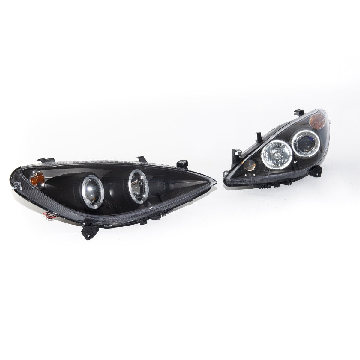 Schwarze Halogen Projektor Scheinwerfer passend für Peugeot 307 2001-2008