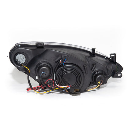 Schwarze Halogen Projektor Scheinwerfer passend für Peugeot 307 2001-2008