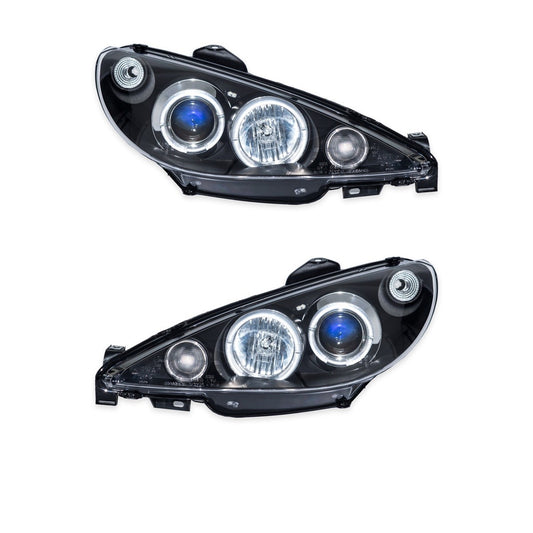 Schwarze Projektor Scheinwerfer passend für Peugeot 206 1998-2012