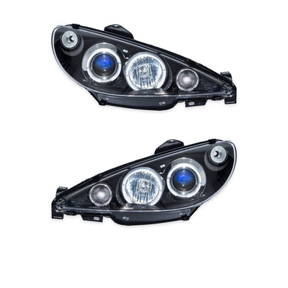 Scheinwerfer Halogen Projektor Schwarz passend für PEUGEOT 206 Schrägheck, CC und SW 1998-2012