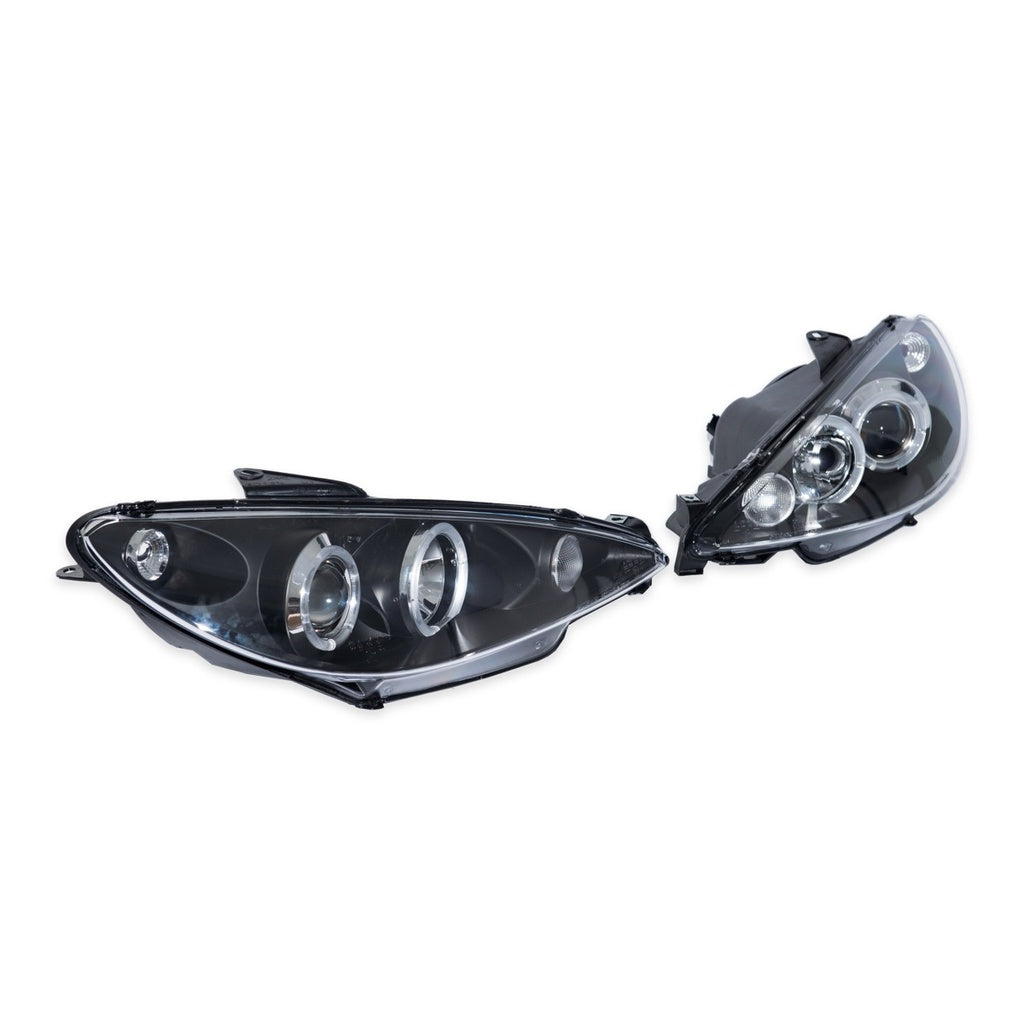Scheinwerfer Halogen Projektor Schwarz passend für PEUGEOT 206 Schrägheck, CC und SW 1998-2012
