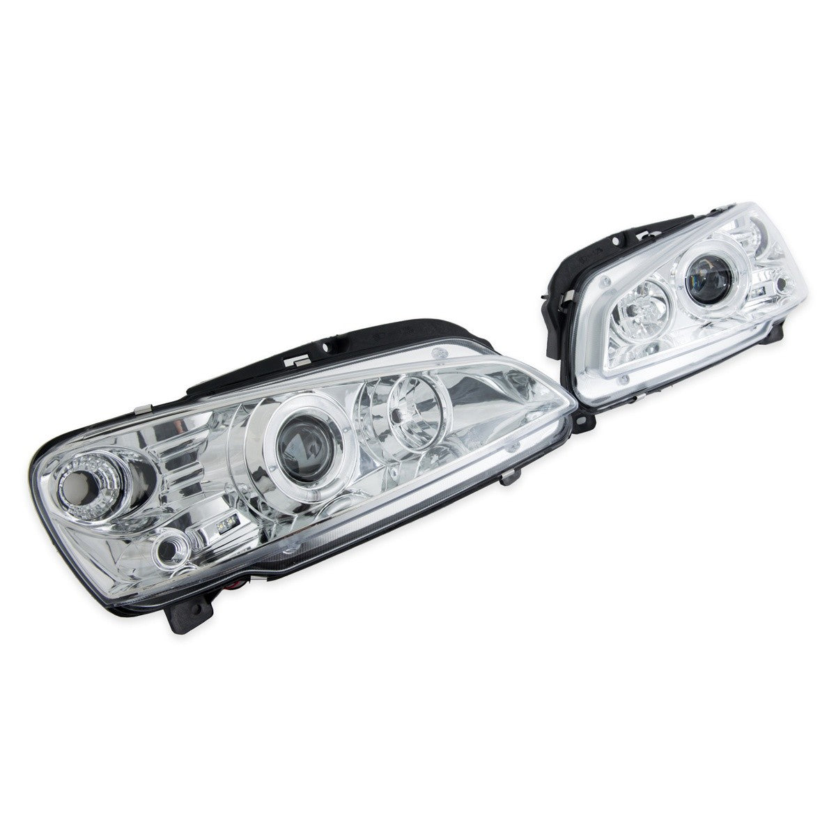 Halogen Projektor Scheinwerfer Set Chrom passend für Peugeot 106 1996-2003
