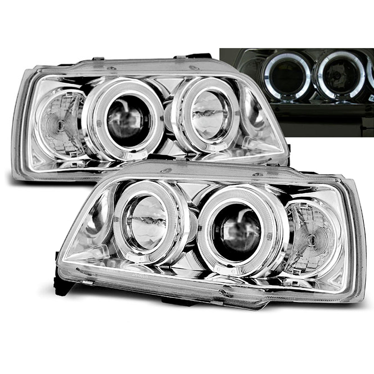 Scheinwerfer Renault Clio 06.90-95 Angel Eyes Chrom