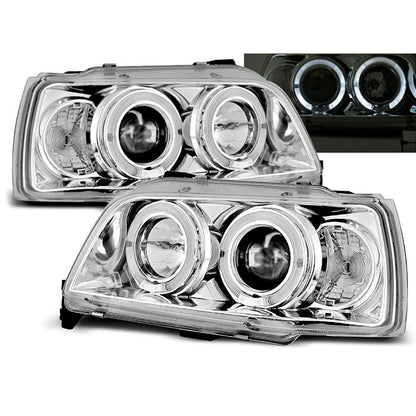 Scheinwerfer Renault Clio 06.90-95 Angel Eyes Chrom