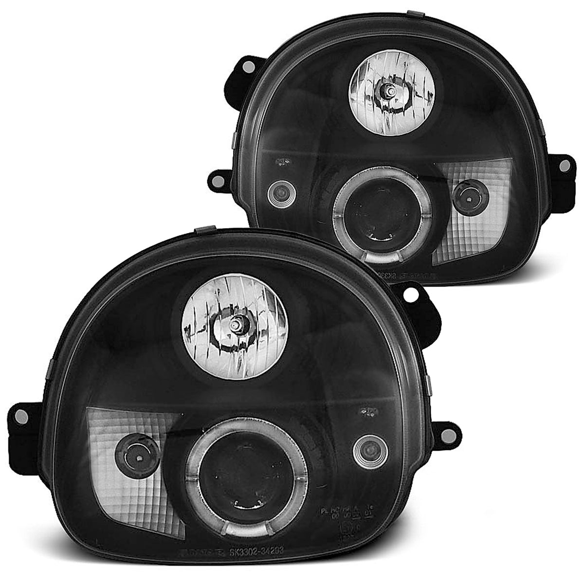 Scheinwerfer Renault Twingo 03.93-09.98 Angel Eyes Schwarz