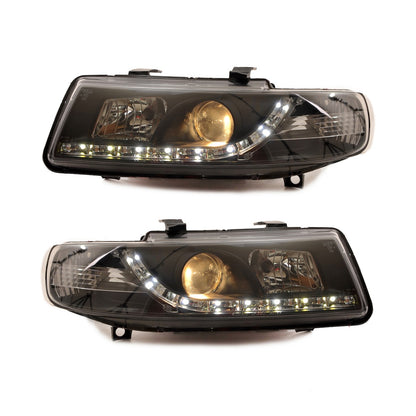 Scheinwerfer Halogen Schwarz passend für SEAT TOLEDO II Limousine (1M2) und LEON (1M1) 1999-2005