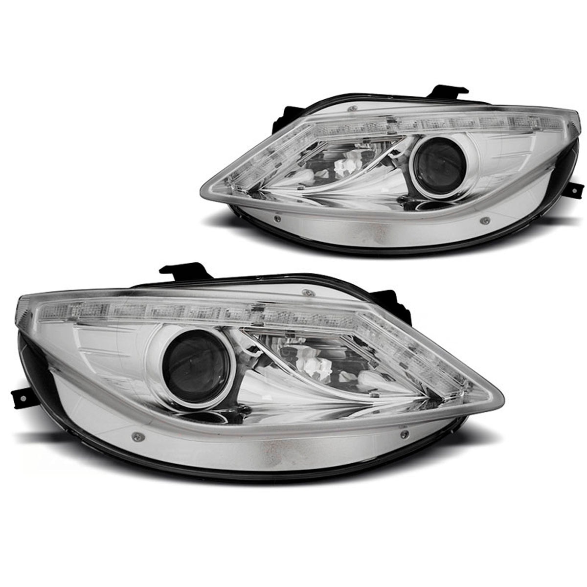 Scheinwerfer Tagfahrlicht Chrom mit LED-Blinker passend für Seat Ibiza 6J 06.08-12