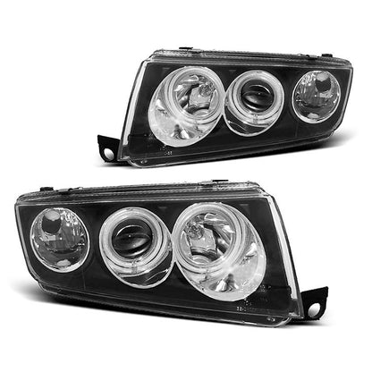Scheinwerfer Angel Eyes Schwarz passend für Skoda Fabia I 12.99-08