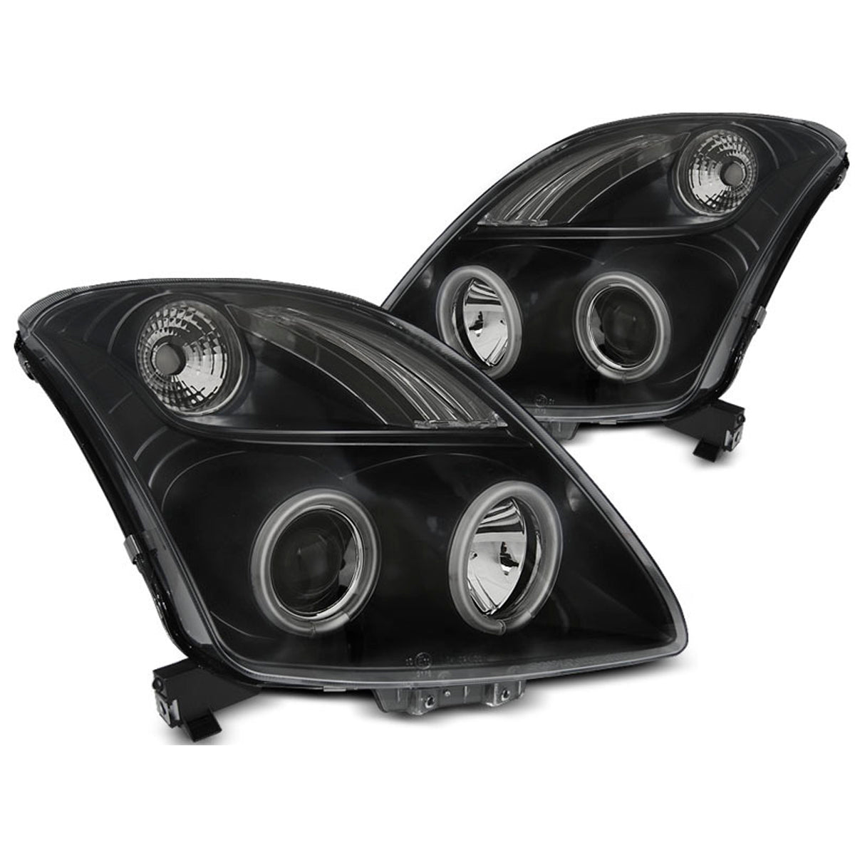 Scheinwerfer Suzuki Swift 05.05-10 CCFL Angel Eyes Schwarz