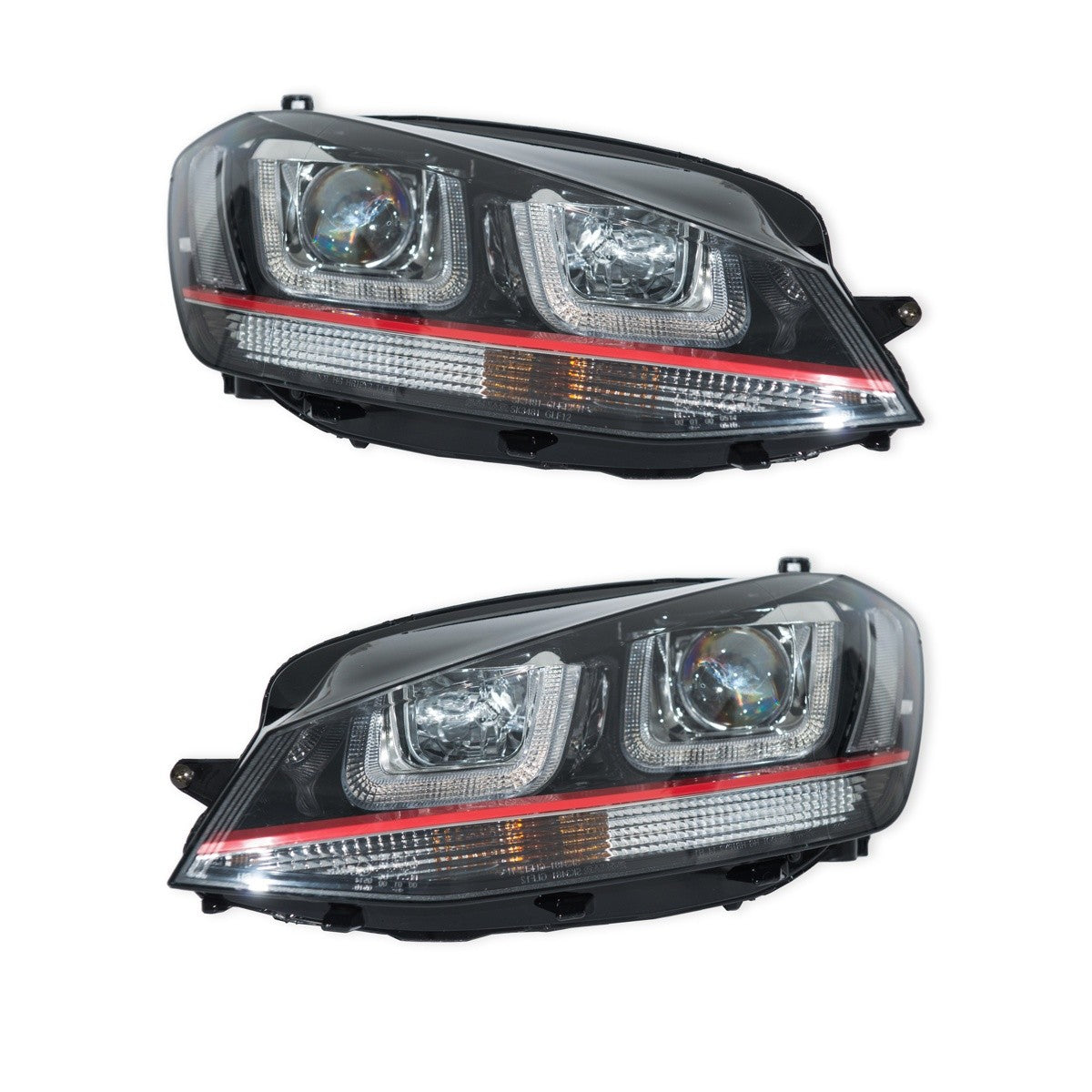 Halogen Rot Schwarz DRL Scheinwerfer passend für VW Golf VII 2012-2021
