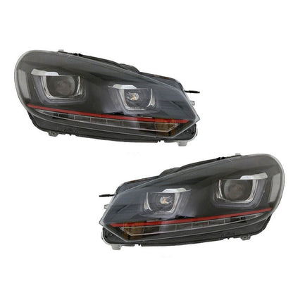 U-Style LED Dynamische rote Scheinwerfer passend für VW Golf 6 2008-2012