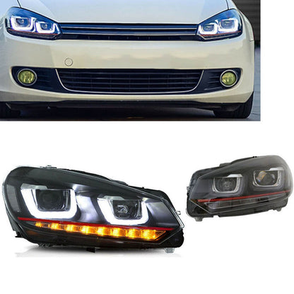 U-Style LED Dynamische rote Scheinwerfer passend für VW Golf 6 2008-2012