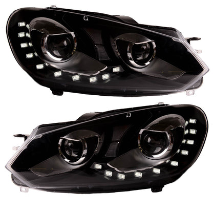 Scheinwerfer Halogen Chrom passend für VW Golf VI 2008-2012 mit Motor für Scheinwerferverstellung