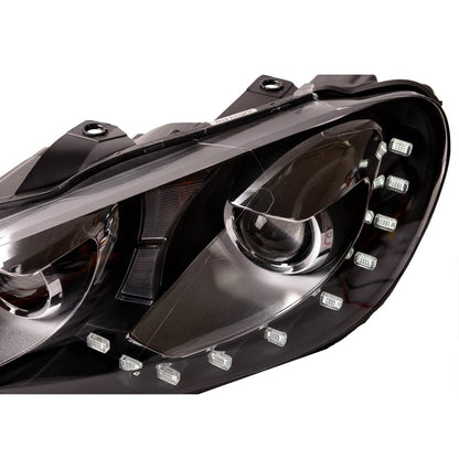 Scheinwerfer Halogen Chrom passend für VW Golf VI 2008-2012 mit Motor für Scheinwerferverstellung