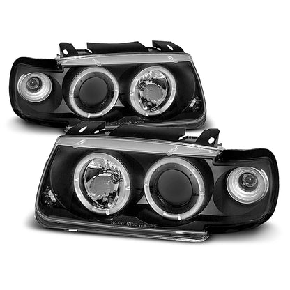 Scheinwerfer Angel Eyes Schwarz passend für VW Polo 6N 10.94-09.99 Hatchback