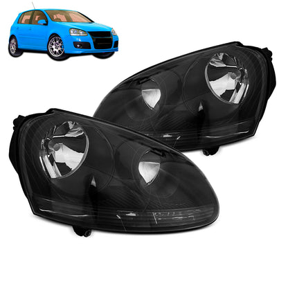 Scheinwerfer Schwarz passend für VW Golf 5 10.03-09