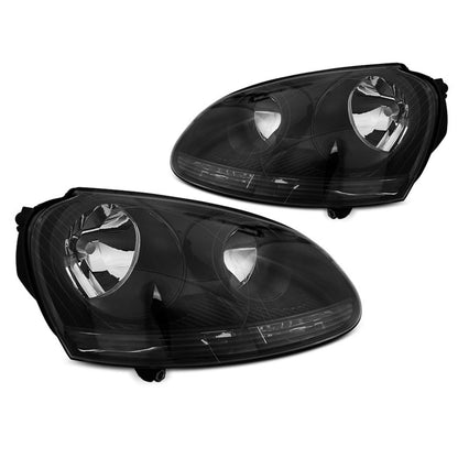 Scheinwerfer Schwarz passend für VW Golf 5 10.03-09
