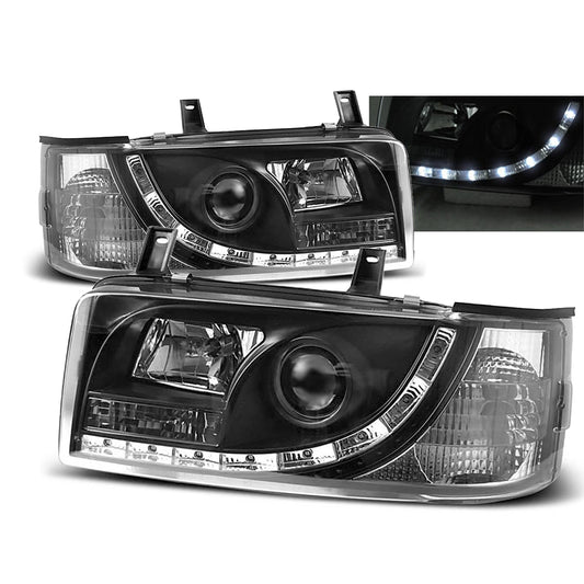 Scheinwerfer Daylight Schwarz passend für VW T4 90-03.03 Transporter