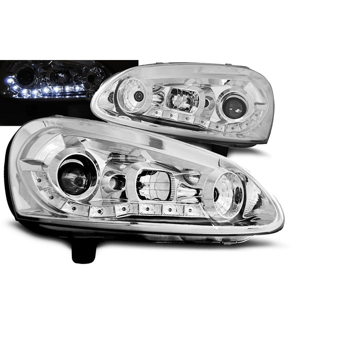 Scheinwerfer Daylight Chrom passend für VW Golf 5