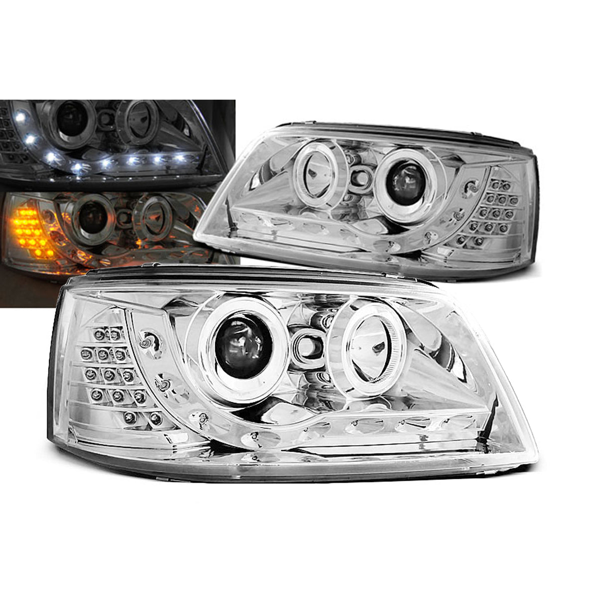 Scheinwerfer Tagfahrlicht Chrom passend für VW T5 04.03-08.09