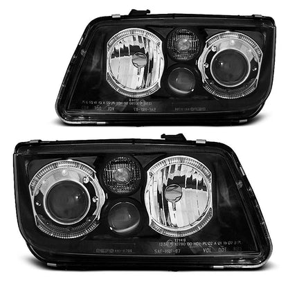Scheinwerfer Angel Eyes Schwarz passend für VW BORA 09.98-07.05