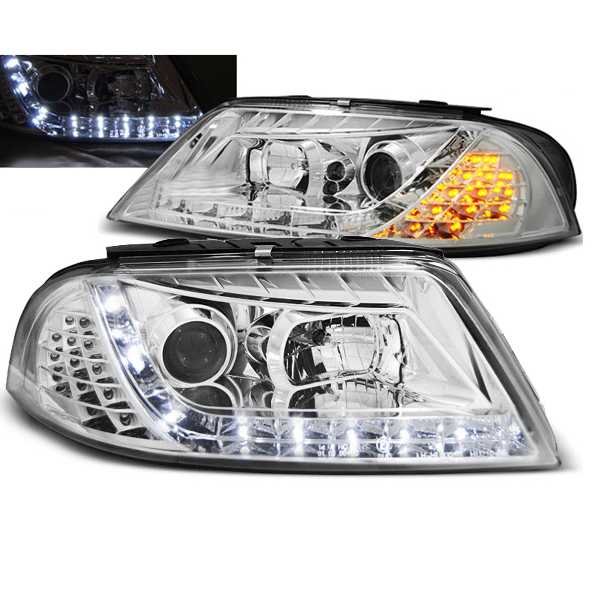 Scheinwerfer Daylight Chrom passend für VW Passat 3BG B5 FL 09.00-03.05