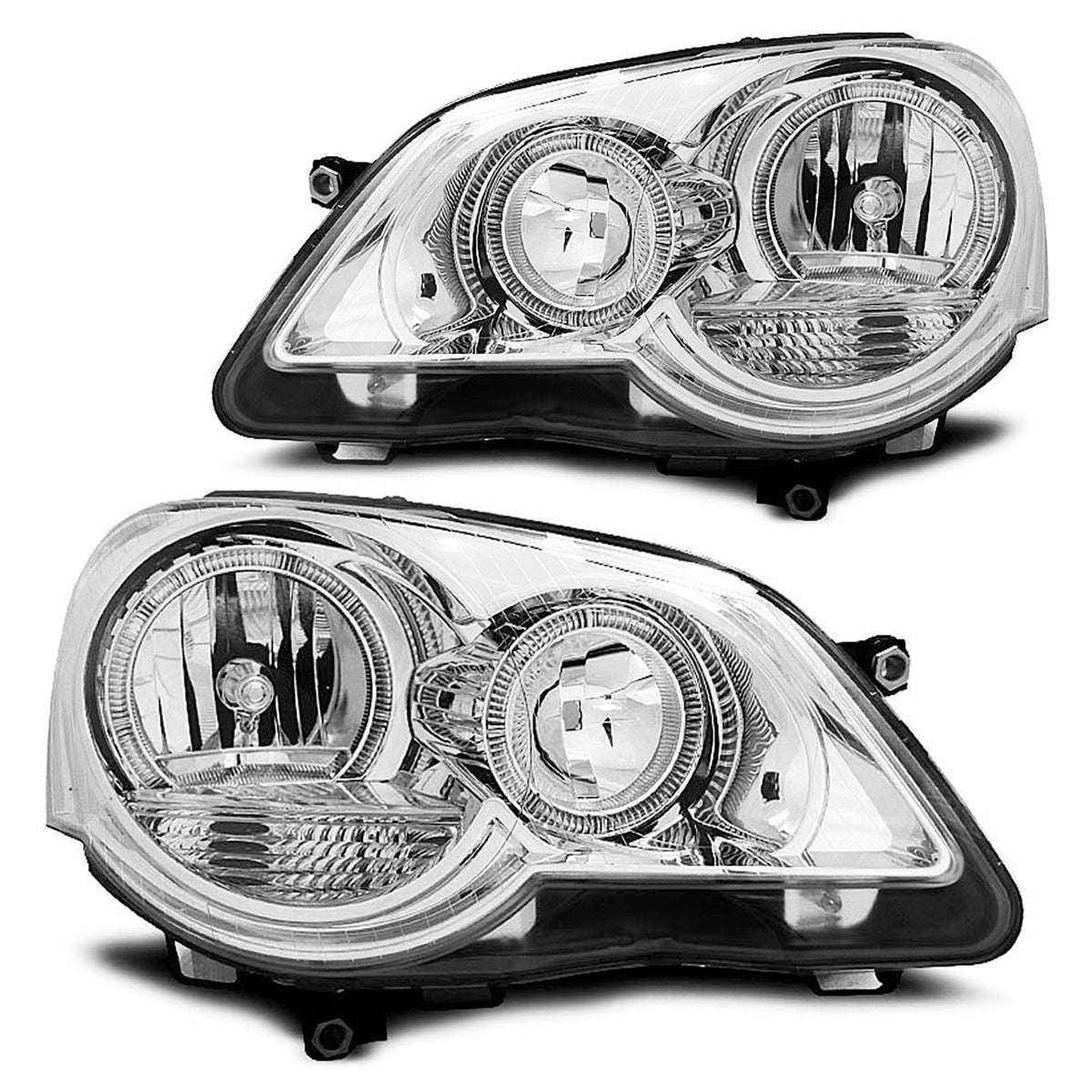 Scheinwerfer Angel Eyes Chrom passend für VW Polo 9N3 04.05-09