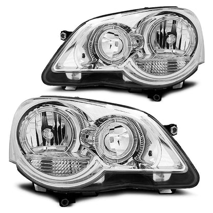 Scheinwerfer Angel Eyes Chrom passend für VW Polo 9N3 04.05-09