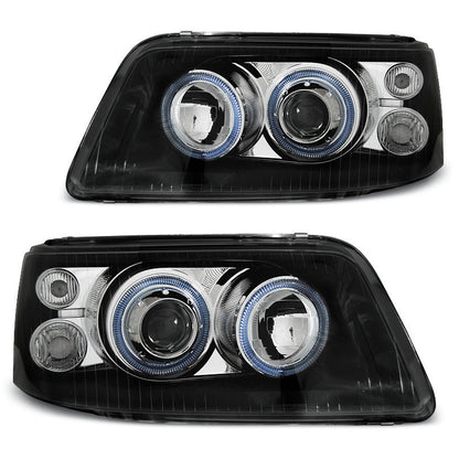 Scheinwerfer Angel Eyes Schwarz passend für VW T5 04.03-08.09