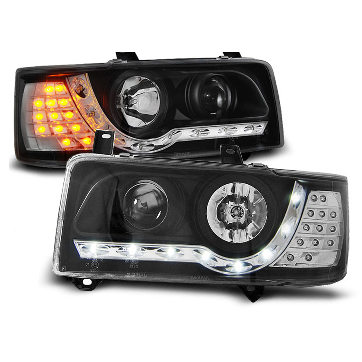 Scheinwerfer Tagfahrlicht Schwarz passend für VW T4 90-03.03 Transporter