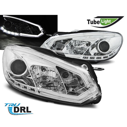 Scheinwerfer Tube Light DRL Chrom passend für VW Golf 6 10.08-12