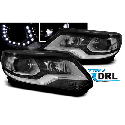 Scheinwerfer True DRL Schwarz passend für VW Tiguan 2011 - 12.2015