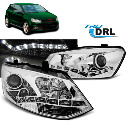 Scheinwerfer True DRL Chrom passend für VW Polo 6R 09-03.14