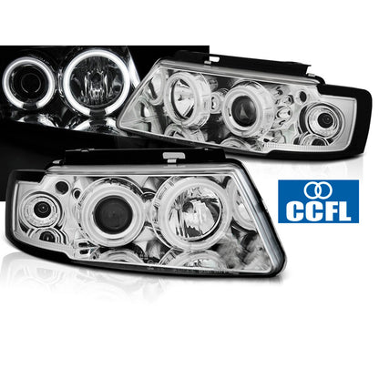 Scheinwerfer Angel Eyes CCFL Chrom passend für VW Passat B5 3B 11.96-08.00