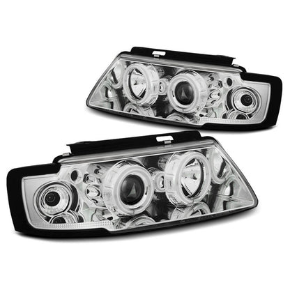 Scheinwerfer Angel Eyes CCFL Chrom passend für VW Passat B5 3B 11.96-08.00