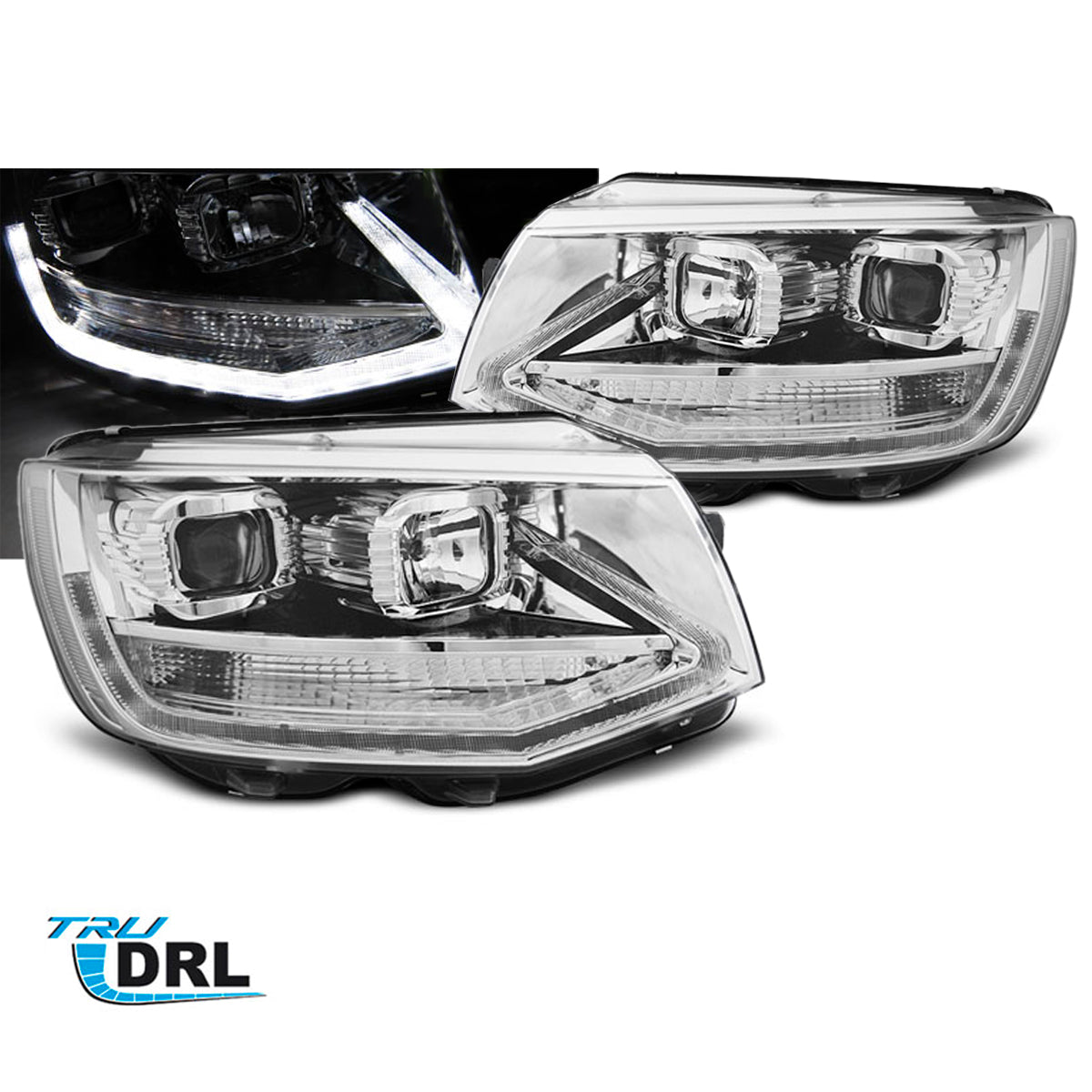 Scheinwerfer True DRL Chrom passend für VW T6 15-19