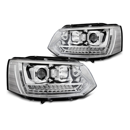 Scheinwerfer Röhrenlicht DRL Chrom SEQ passend für VW T5 2010-2015