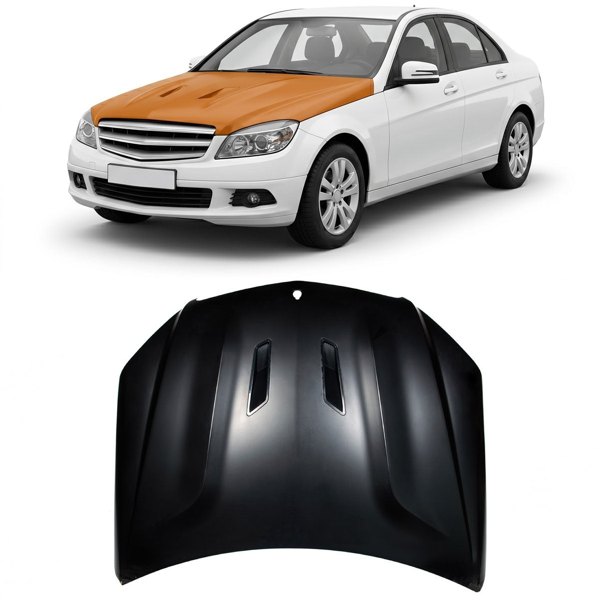 Aluminiumhaube passend für Mercedes C-Klasse W204 2007-2011