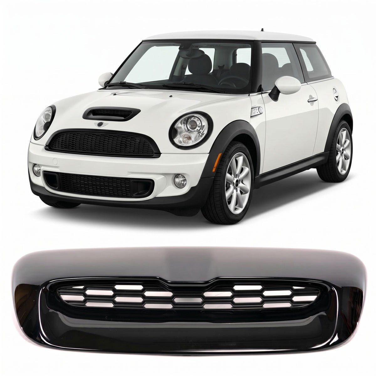 Motorhaube Lufteinlass Hochglanz Schwarz passend für MINI Cooper S R56 2006-2014