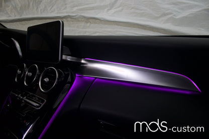 Mercedes W205 Beifahrerleiste mit Ambientebeleuchtung – Nachrüstsatz für Mercedes C-Klasse