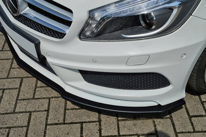 CUP Frontspoilerlippe ABS Mercedes Benz A-Klasse AMG. Line, W176 Schwarz Glanz