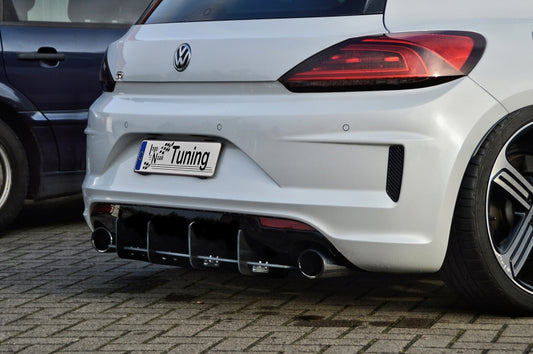 Gefräster Heckansatz Volkswagen Scirocco R Facelift ab Bj.: 2014 Schwarz Matt