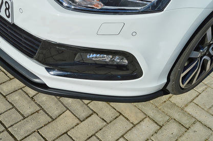 CUP Frontspoilerlippe ABS Volkswagen Polo 5, 6C, R-Line Schwarz Matt
