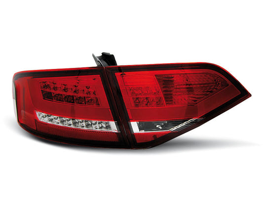 Tuning-Tec LED Lightbar Rückleuchten für Audi A4 B8 (8K) Limousine 08-11 rot/klar