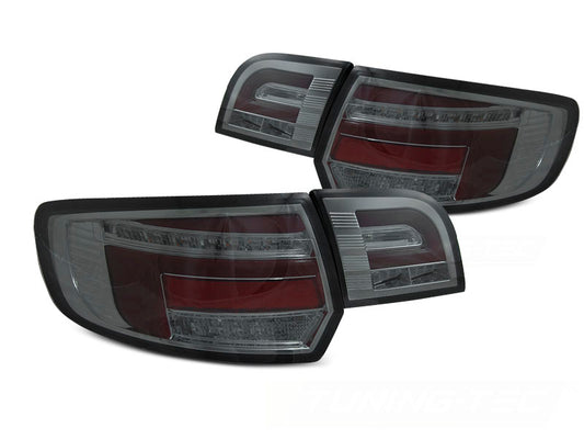 Tuning-Tec Voll LED Lightbar Rückleuchten für Audi A3 8P Sportback 08-12 rot/chrom mit dynamischem Blinker