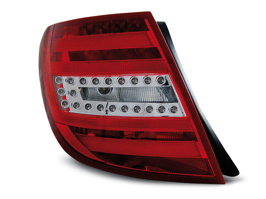 Tuning-Tec LED Lightbar Rückleuchten für Mercedes Benz C-Klasse W204 T-Modell 07-10 rot/klar