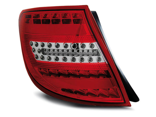 Tuning-Tec Voll LED Lightbar Rückleuchten für Mercedes Benz C-Klasse W204 T-Modell 07-10 rot/klar