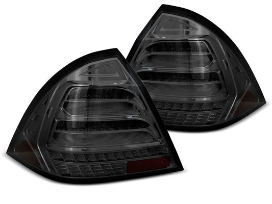 Tuning-Tec Voll LED Lightbar Rückleuchten für Mercedes Benz C-Klasse W203 00-04 rauch mit dynamischem Blinker